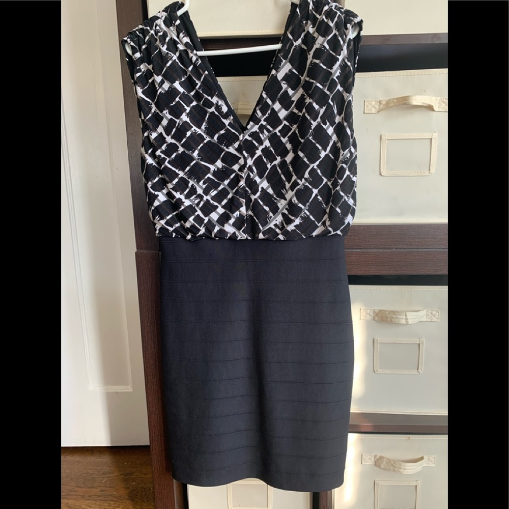 Black and white cocktail dress